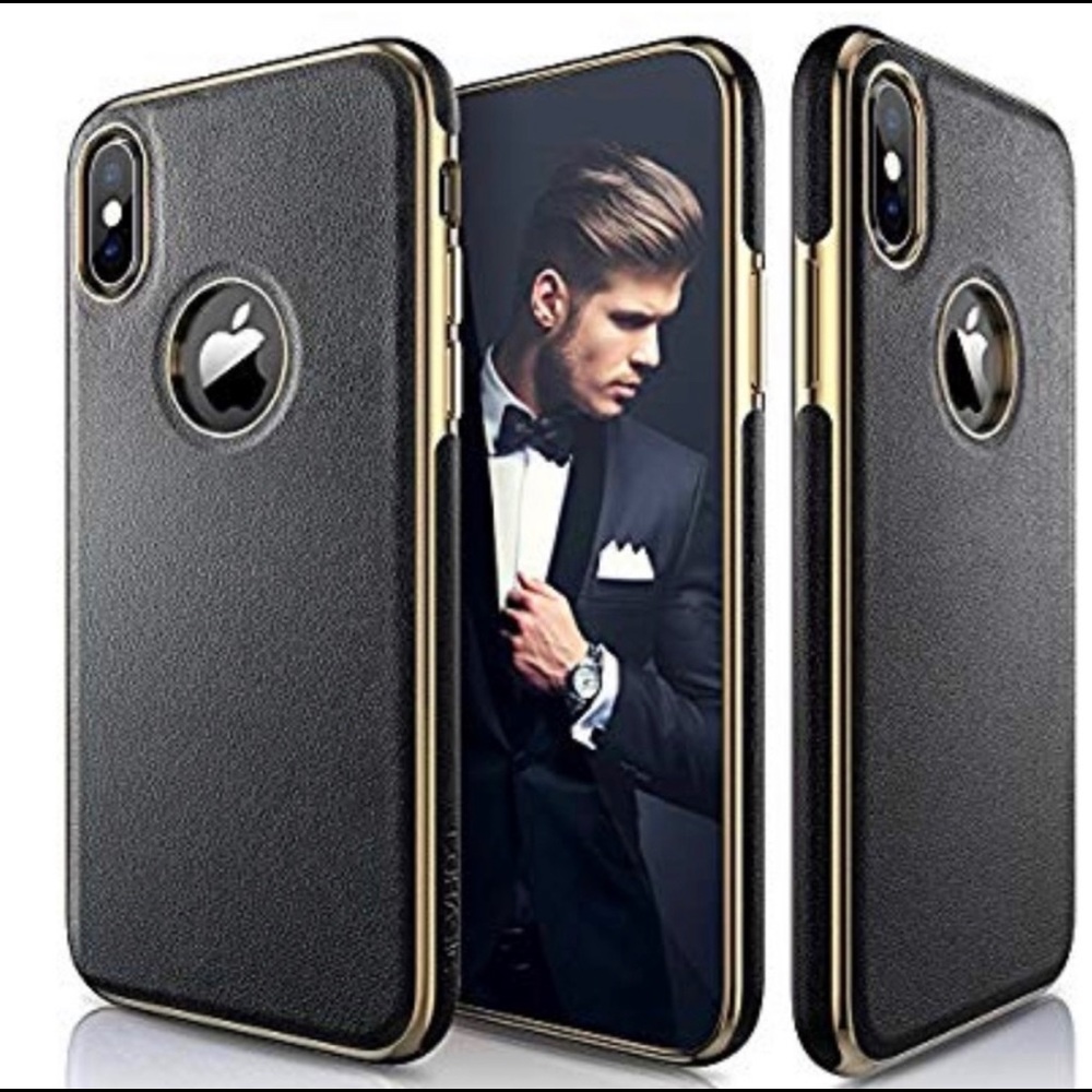 For IPhone XS Max Black Leather Ultra Slim Case